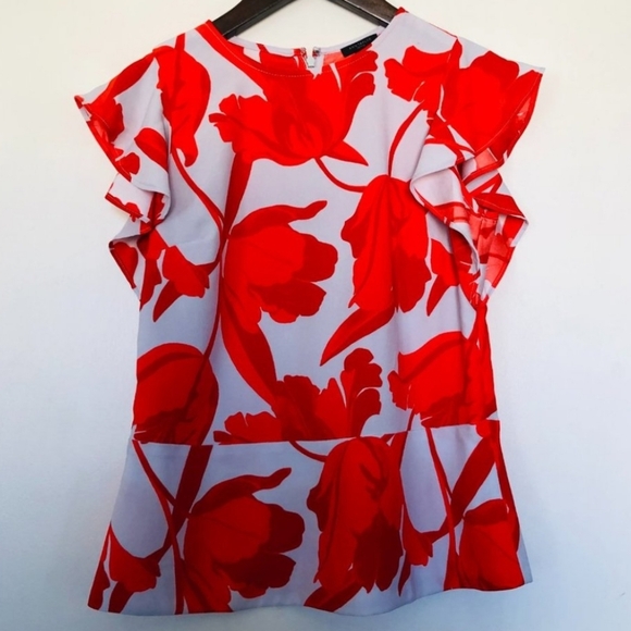 00P Ann Taylor Petite Floral Blouse - Picture 2 of 7